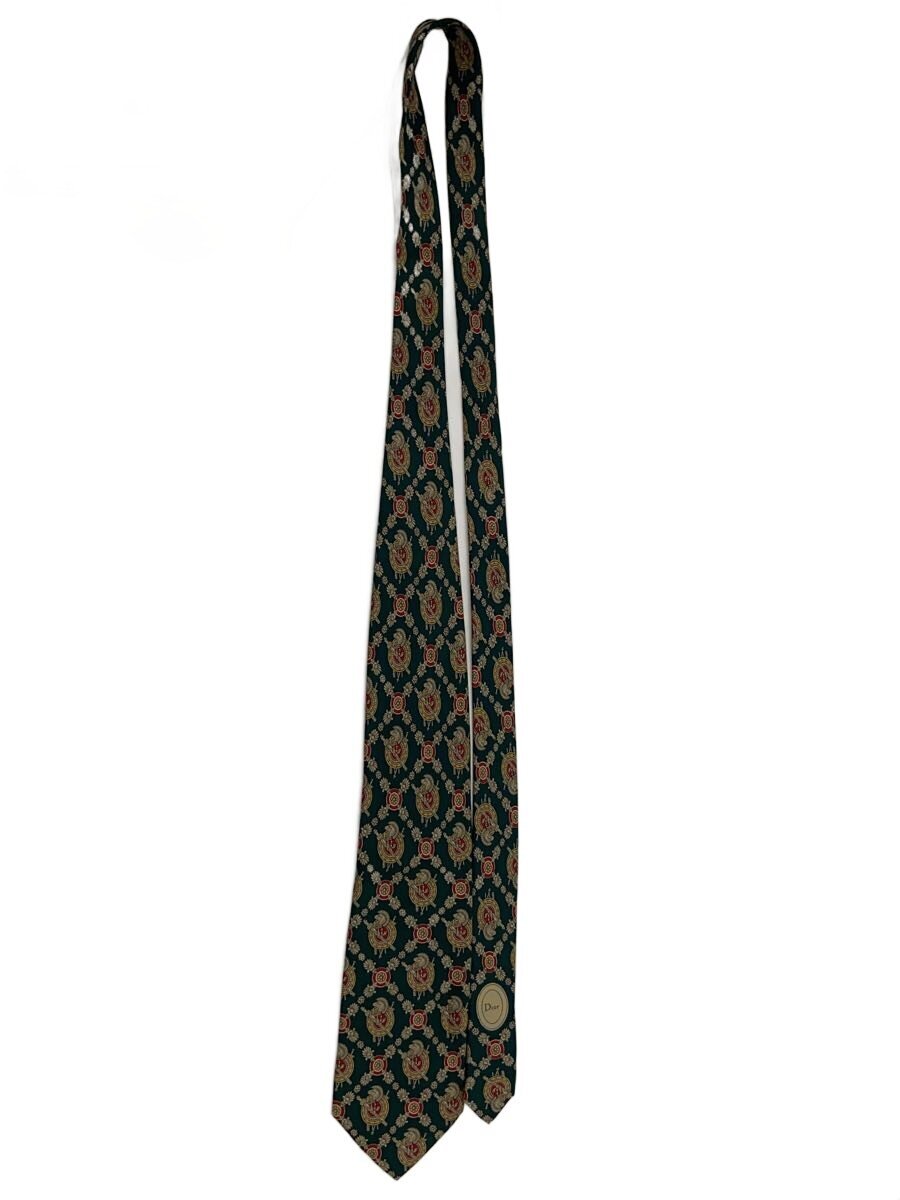 【中古】Christian Dior MONSIEUR◆ネクタイ/シルク/GRN/総柄/メンズ//【服飾雑貨他】