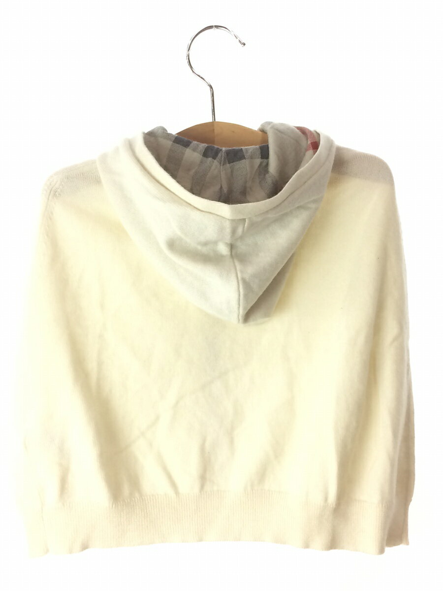 【中古】BURBERRY CHILDREN◆C0N23-525-02/カーディガン/ポンチョ/90cm/カシミア/ホワイト/WHT/無地【キッズ】