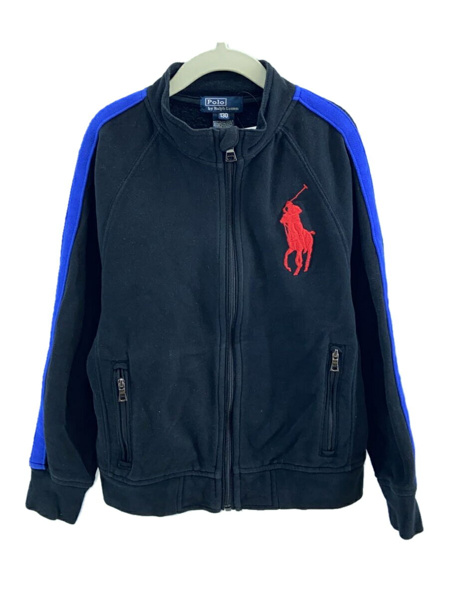 【中古】POLO RALPH LAUREN◆ジャージ/130cm/コットン/BLK【キッズ】