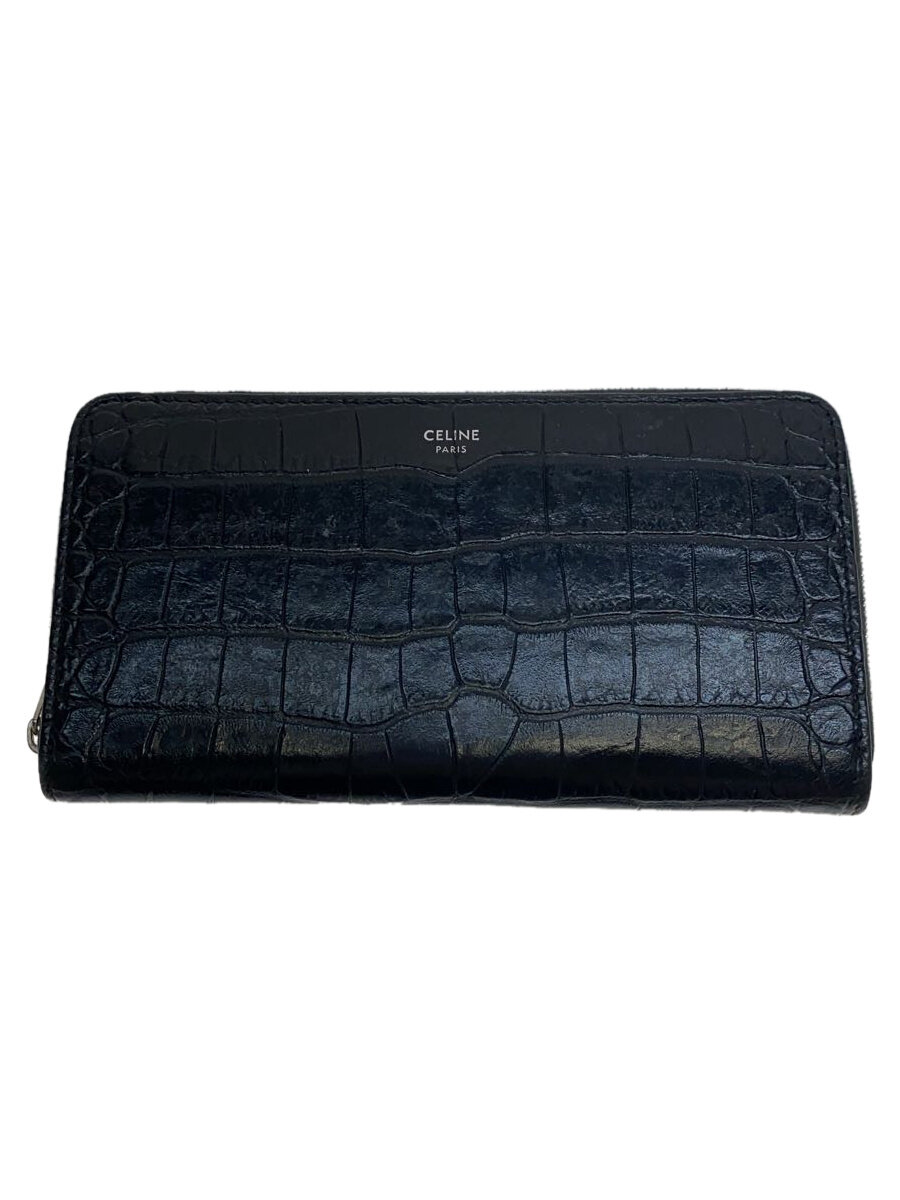 【中古】CELINE◆長財布/レザー/BLK/無地/メンズ【服飾雑貨他】
