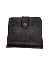 【中古】LOUIS VUITTON◆コンパクト・ジップ_モノグラム・キャンバス_BRW/PVC/BRW/総柄/レディース【服飾雑貨他】