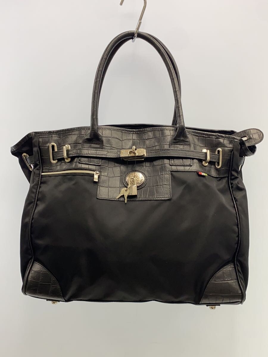 【中古】Orobianco◆ブリーフケース/ナイロン/BLK【バッグ】