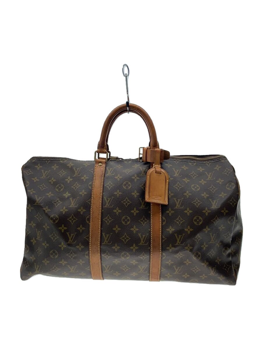 Boston Bags - 【中古】LOUIS VUITTON◆キーポル50_モノグラム・キャンバス_BRW/PVC/BRW/総柄【バッグ】