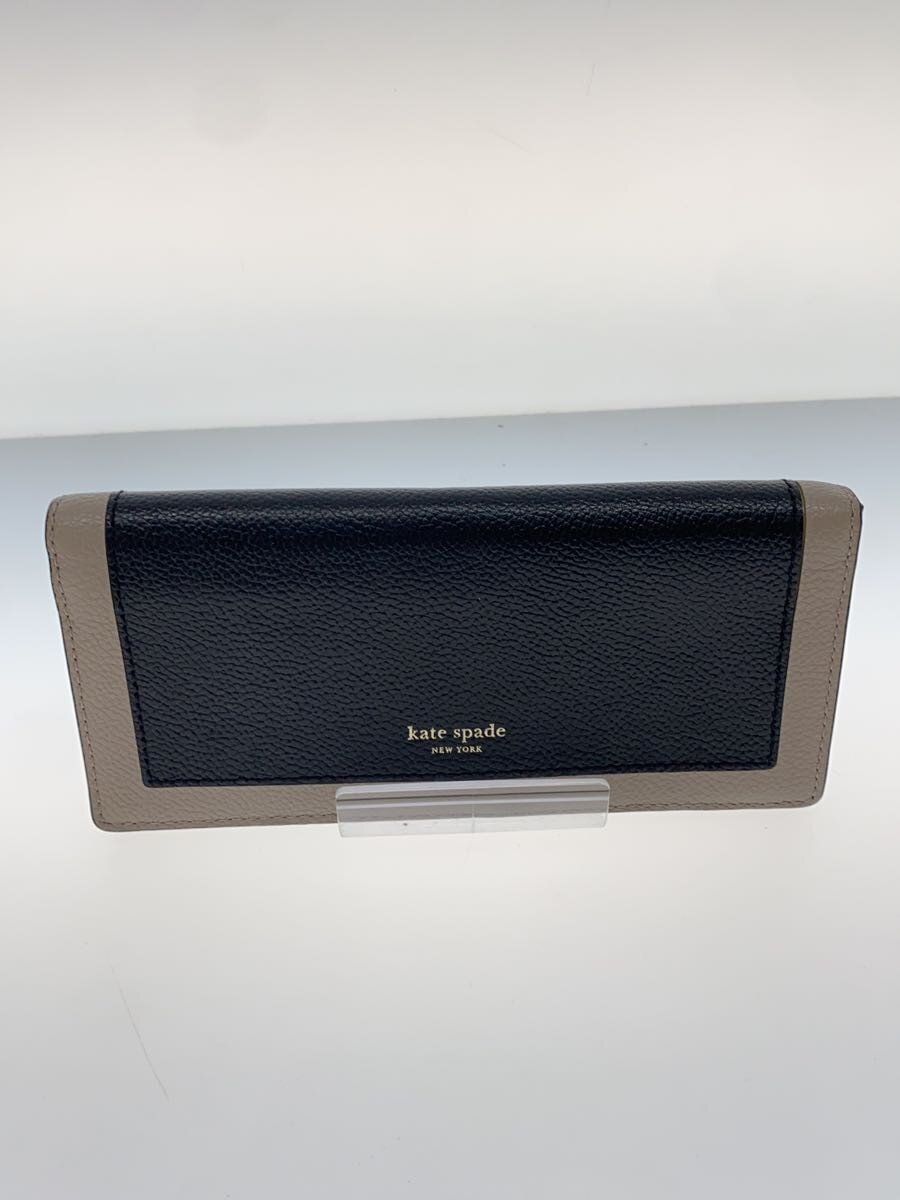 【中古】kate spade new york◆長財布/レザー/BLK/レディース【服飾雑貨他】