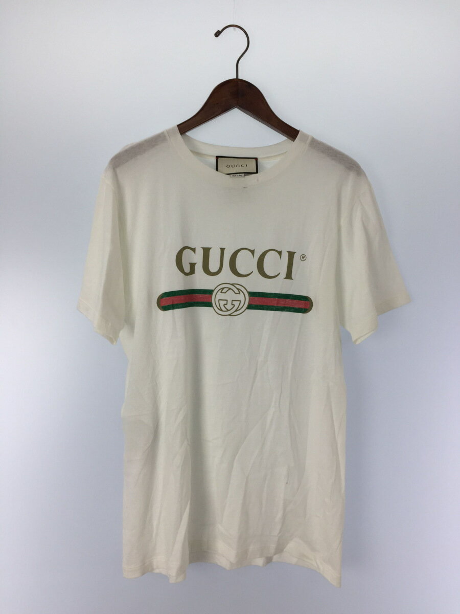 GUCCI◆17SS/LogoTee/Tシャツ/XS/コットン/WHT/プリント// ロゴプリント