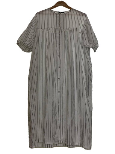 【中古】オオカミとフクロウ◆半袖ワンピース/FREE/コットン/WHT/ストライプ/portom1831【レディースウェア】 【中古】オオカミとフクロウ◆半袖ワンピース/FREE/コットン/WHT/ストライプ/portom1831【レディースウェア】