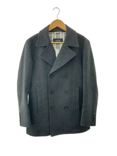 【中古】BURBERRY BLACK LABEL◆ピーコート/M/ウール/BLK/BMP54-728-09【メンズウェア】 【中古】BURBERRY BLACK LABEL◆ピーコート/M/ウール/BLK/BMP54-728-09【メンズウェア】