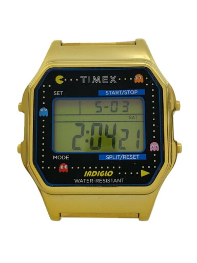 【中古】TIMEX◆×PACMAN/40周年記念モデル/クォーツ腕時計/ステンレス/BLK/GLD/TW2U32000【服飾雑貨他】 【中古】TIMEX◆×PACMAN/40周年記念モデル/クォーツ腕時計/ステンレス/BLK/GLD/TW2U32000【服飾雑貨他】