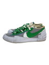 NIKE◆BLAZER LOW/SACAI_ブレーザー ロー サカイ/26cm/GRN/レザー