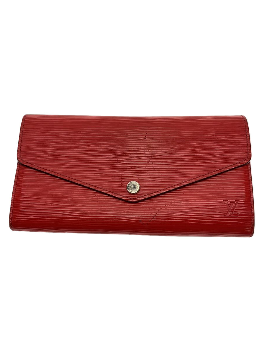 【中古】LOUIS VUITTON◆ポルト・フォイユ・サラ_エピ_RED/レザー/RED/レディース【服飾雑貨他】