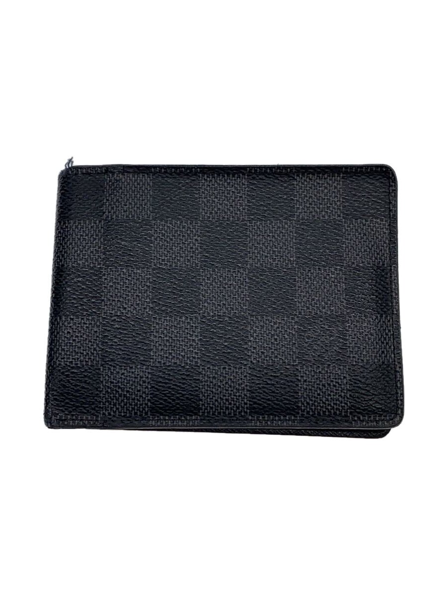 其它 - 【中古】LOUIS VUITTON◆ポルト・フォイユ・ミュルティプル_ダミエ・グラフィット_BLK/PVC/BLK/メンズ//【服飾雑貨他】