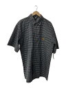【中古】FB COUNTY◆半袖シャツ/--/ポリエステル/NVY/チェック【メンズウェア】