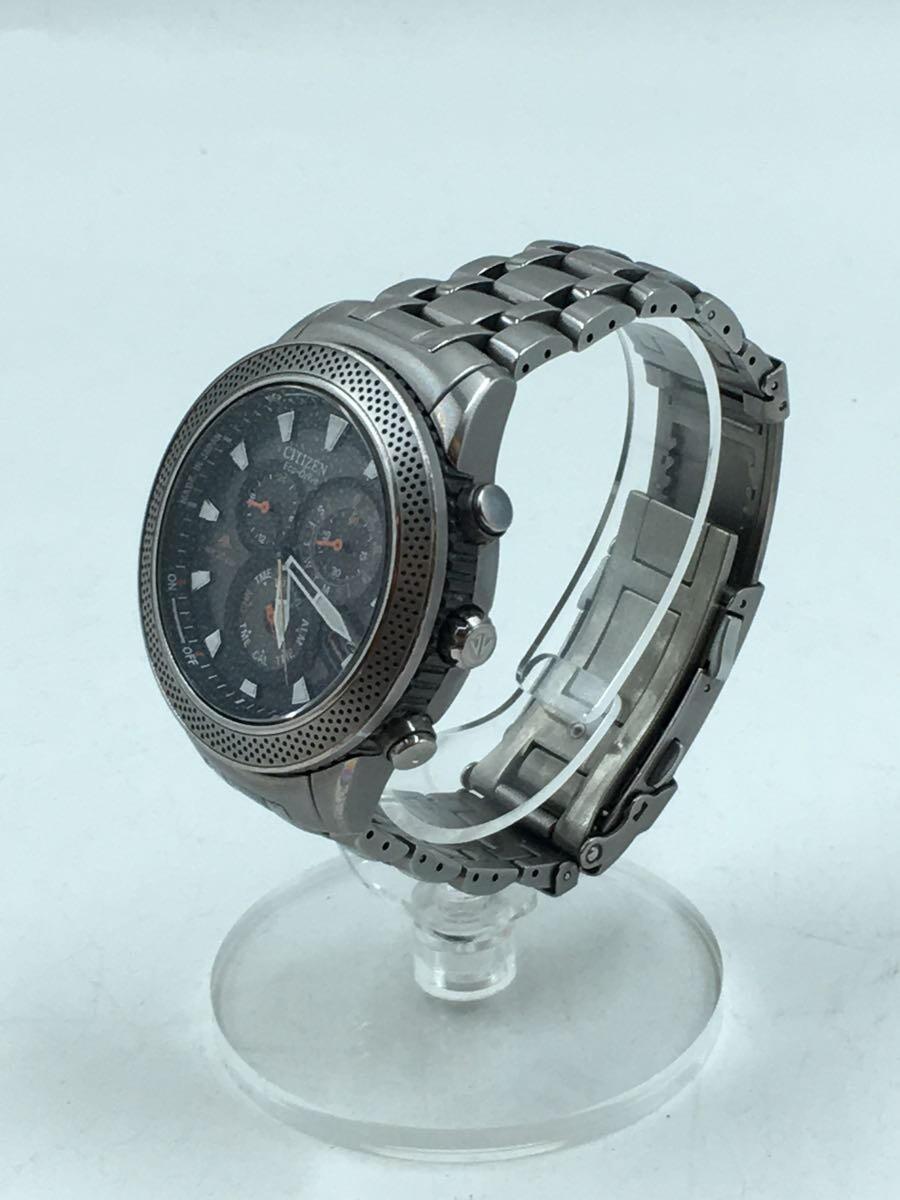 【中古】CITIZEN◆ECO DRIVE/アナログ/ステンレス/BLK/SLV/E610-T010911/コマ無し【服飾雑貨他】