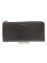 【中古】Paul Smith◆長財布/レザー/GRY/無地/レディー