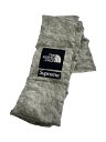 【中古】THE NORTH FACE◆18FW/Paper Down Scarf/マフラー/ナイロン/GRY/総柄/メンズ【服飾雑貨他】