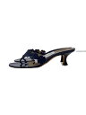 【中古】MANOLO BLAHNIK◆フラワーヒールサンダル/35.5/NVY【シューズ】(4)