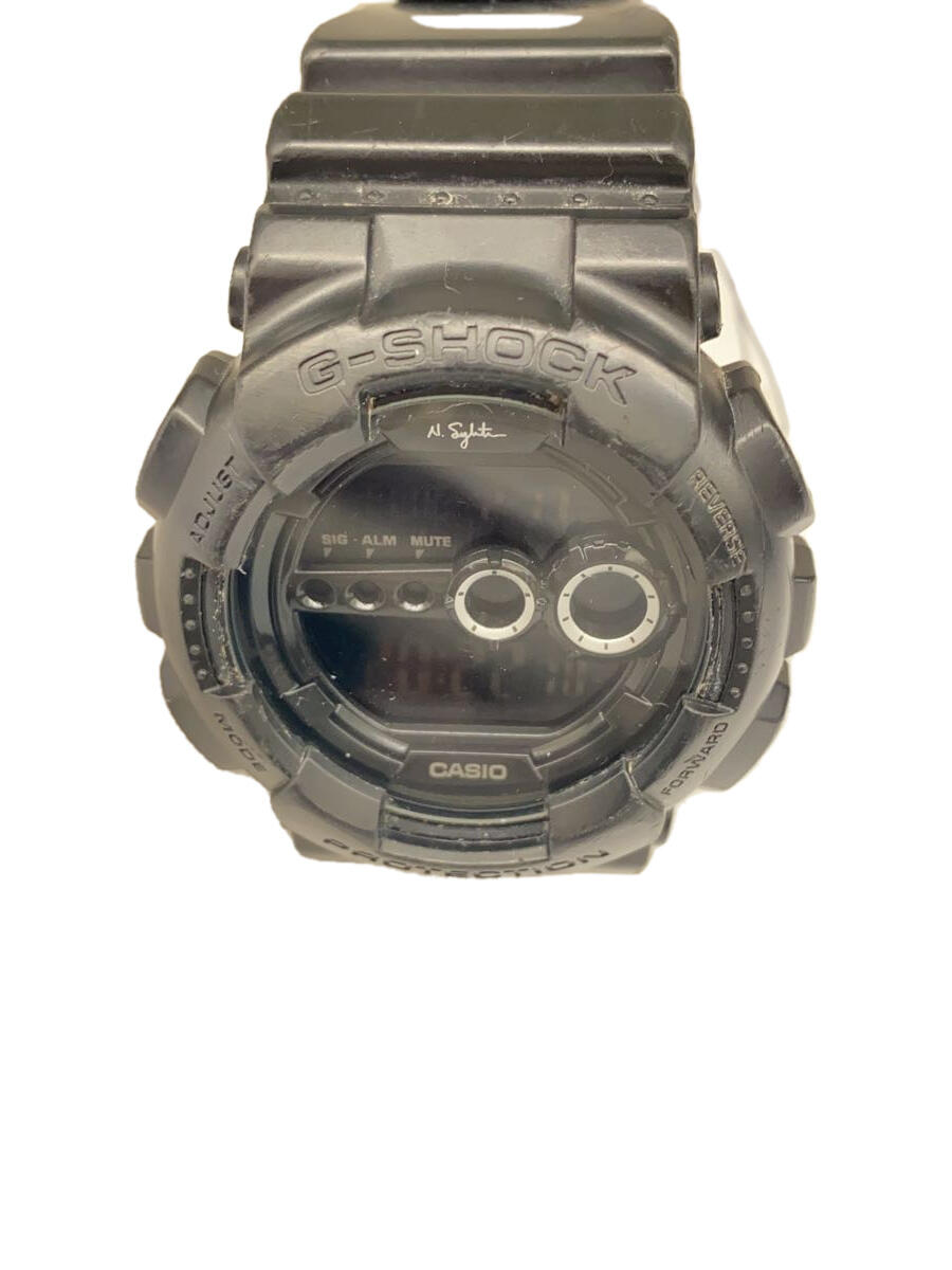 【中古】CASIO◆クォーツ腕時計/デジタル/ラバー/BLK/BLK/GD-101NS【服飾雑貨他】