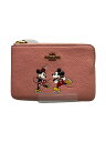 【中古】COACH◆ディズニーコラボ ペブル レザー リストレットポーチ/レザー/PNK/CN026 B4OFE/角スレ【バッグ】