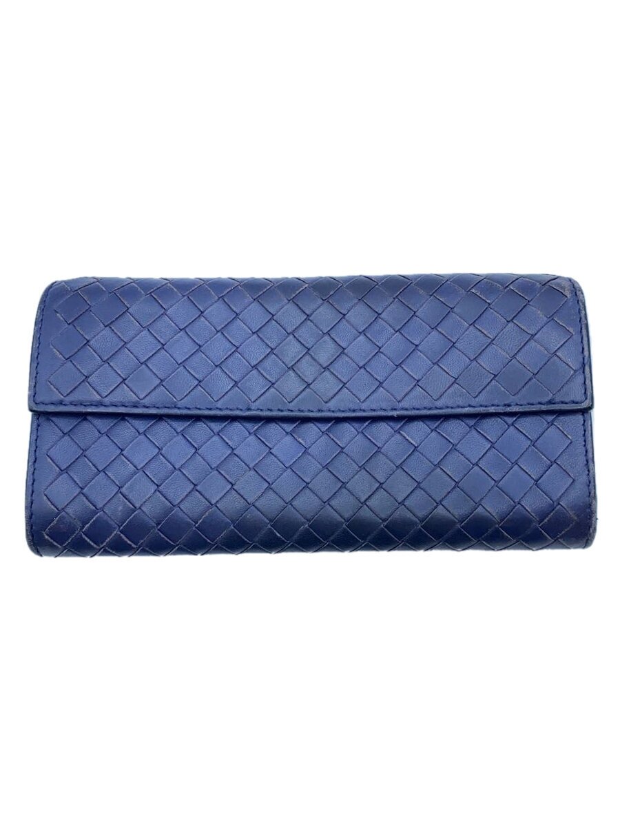 【中古】BOTTEGA VENETA◆長財布/レザー/IDG/無地/メンズ【服飾雑貨他】