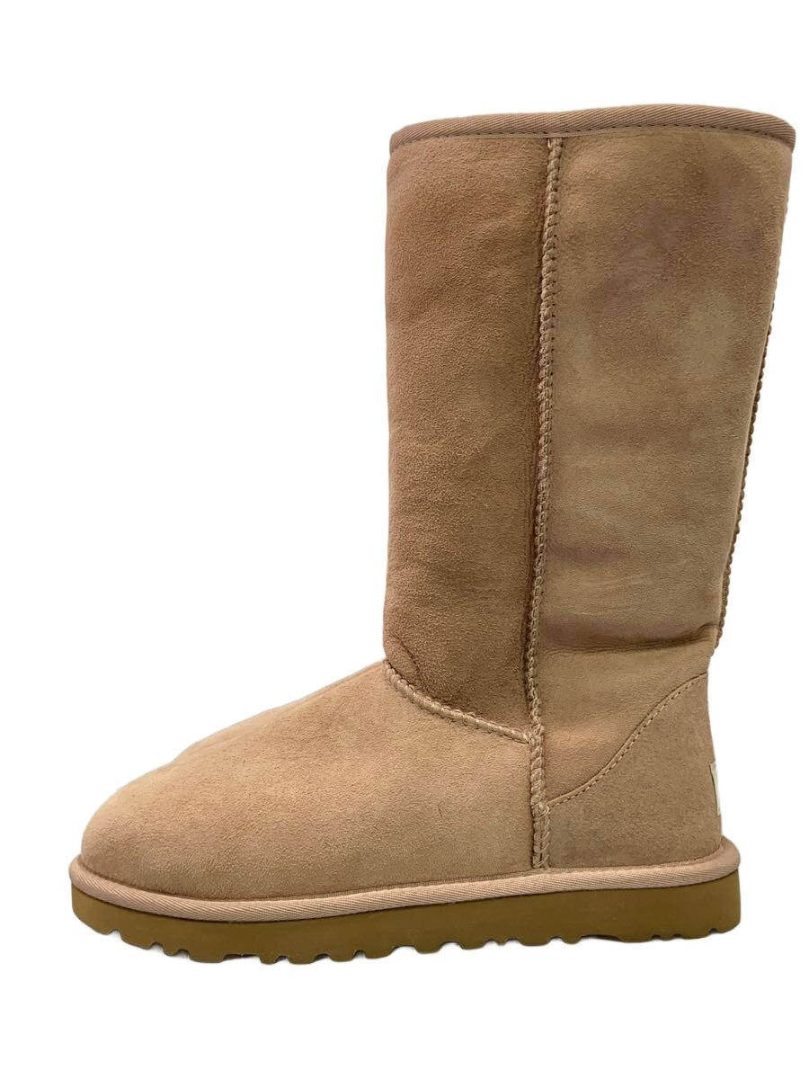 【中古】UGG australia◆W CLASSIC TALL/ロングブーツ/23cm/BEG/スウェード/5815W【シューズ】