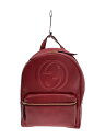 【中古】GUCCI◆バックパック_ソーホー_インターロッキングG/レザー/RED/レッド//【バッグ】