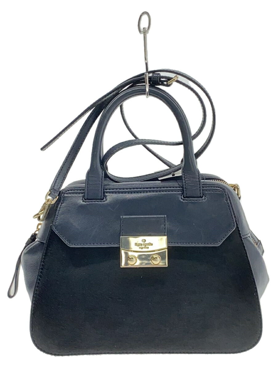 【中古】kate spade new york◆ハンドバッグ/牛革/NVY/無地【バッグ】