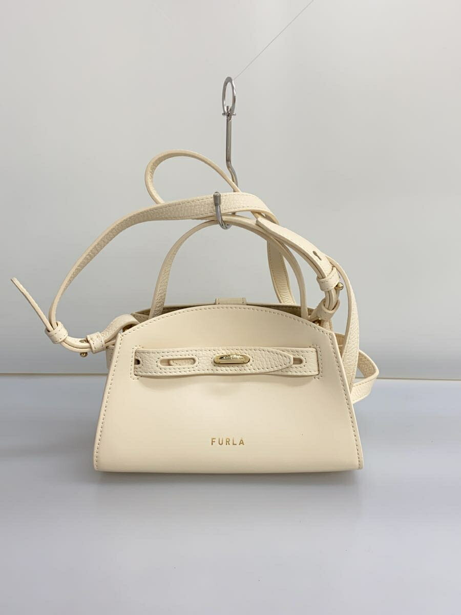 【中古】FURLA◆ハンドバッグ/レザー/ベージュ/8050597001227/フルラ【バッグ】