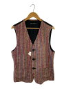 【中古】ISSEY MIYAKE◆シルク編み込みジレベスト/2/シルク/マルチカラー/総柄/ME23FE122//【メンズウェア】