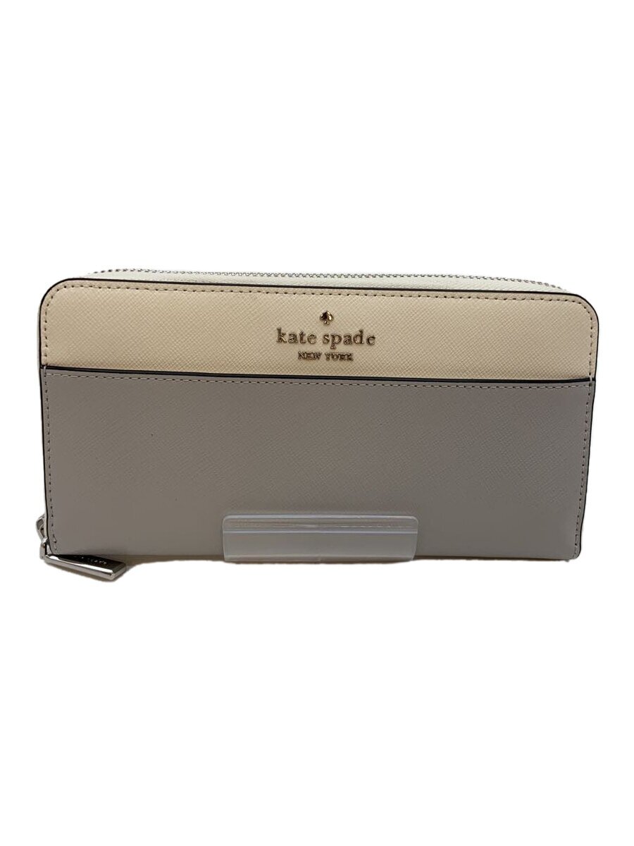 【中古】kate spade new york◆長財布/レザー/WHT/レディース/KC509 020【服飾雑貨他】