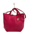 【中古】FURLA◆トートバッグ/レザー/PNK/無地//【バッグ】