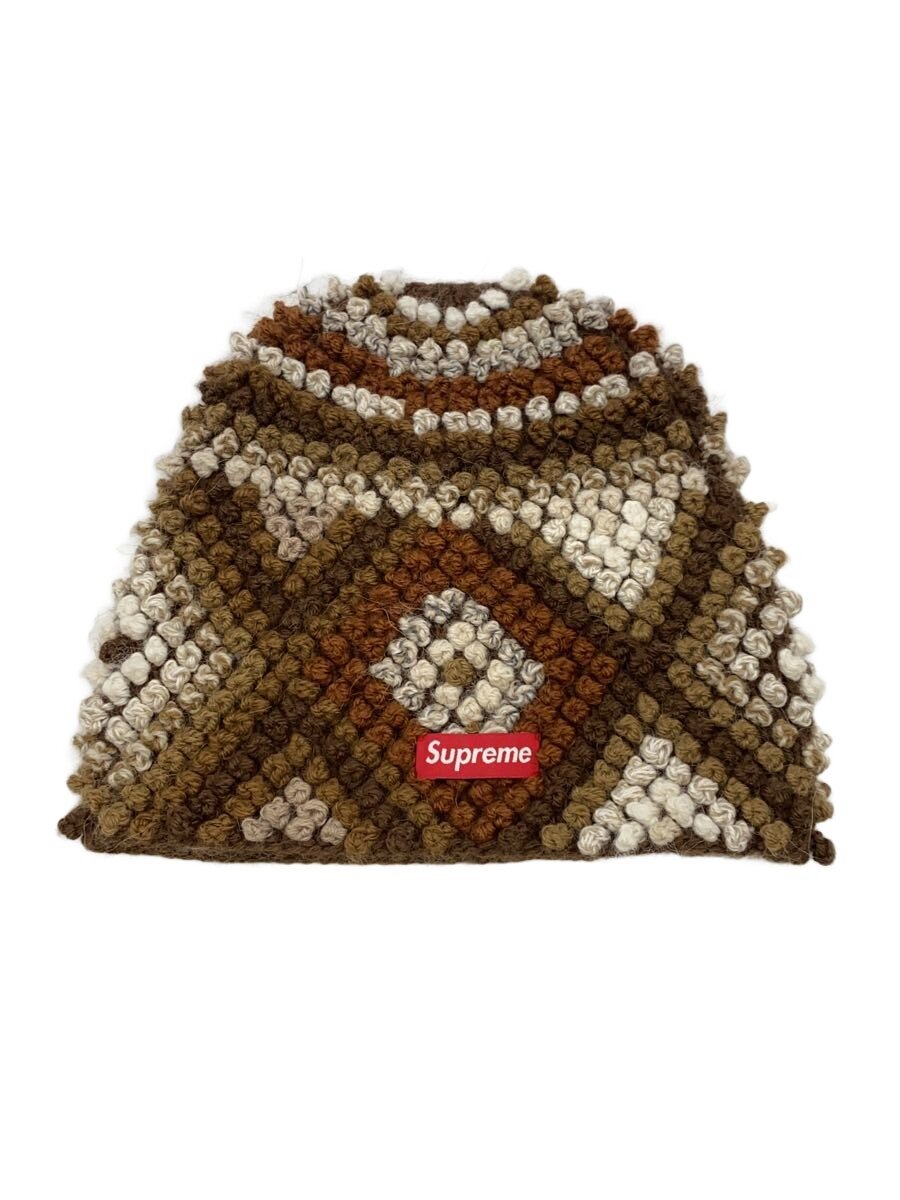 【中古】Supreme◆ニットキャップ/FREE/アルパカ/BRW/総柄/メンズ/textured knit be...