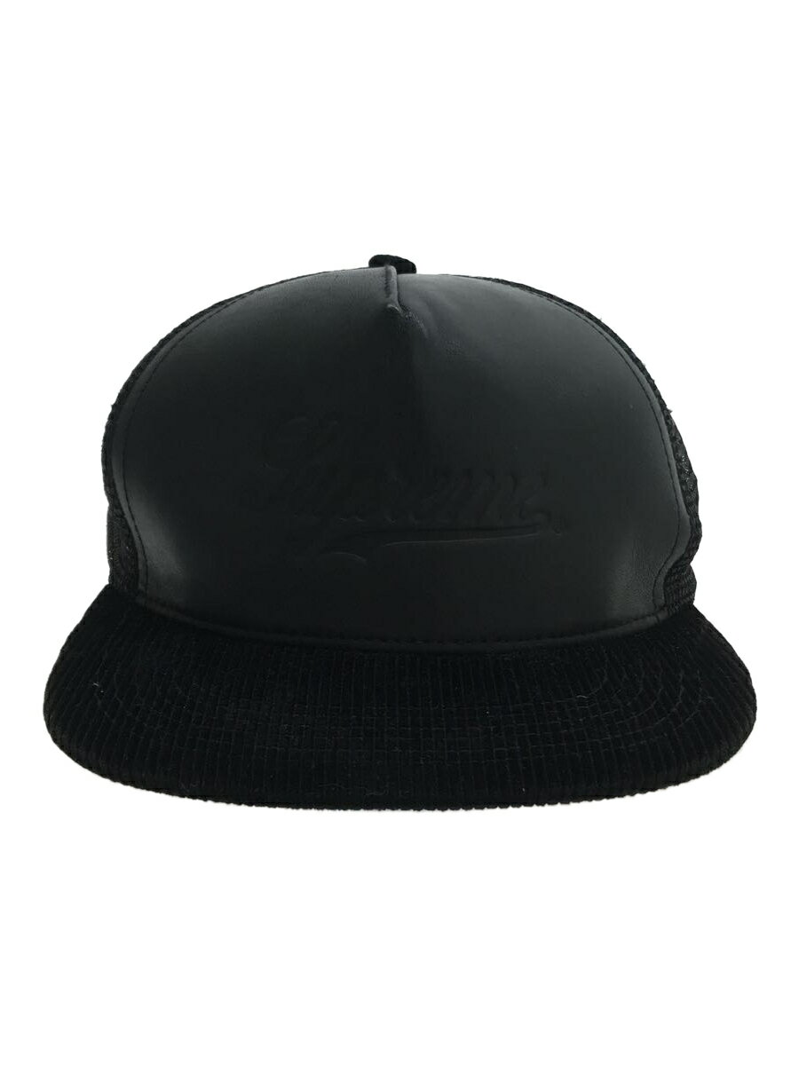 【中古】Supreme◆12AW/Leather Meshback 5 Panel Cap/BLK/メンズ【服飾雑貨他】