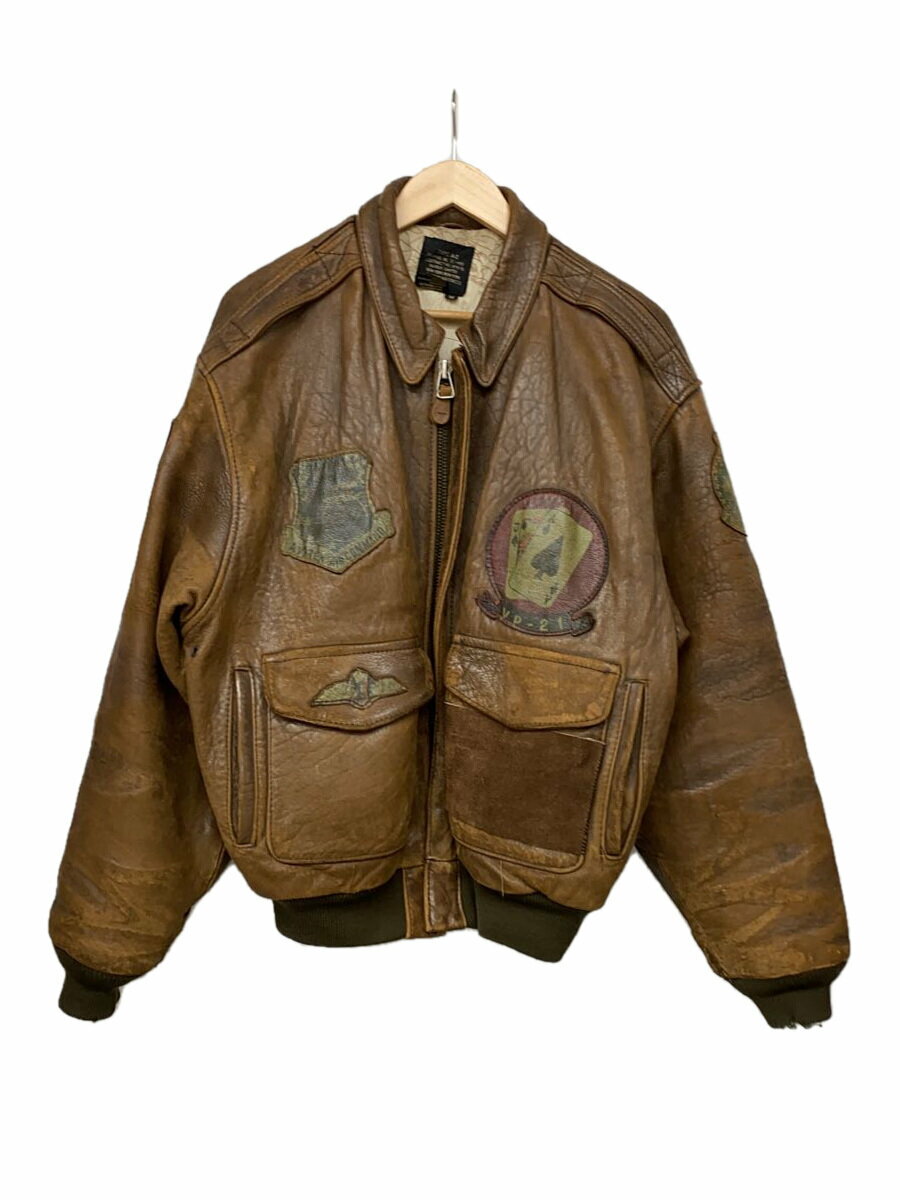 【中古】AVIREX◆A-2/レザーフライトジャケット/M/レザー/BRW/1978-01/USA製/【メンズウェア】