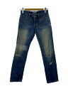 【中古】UNDERCOVER◆04AW/but beautiful期/レースプリントダメージ加工デニムパンツ/M/インディゴ【レディースウェア】