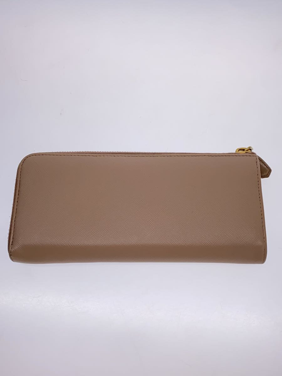 【中古】PRADA◆長財布/レザー/BEG/無地/レディース/1M1183【服飾雑貨他】
