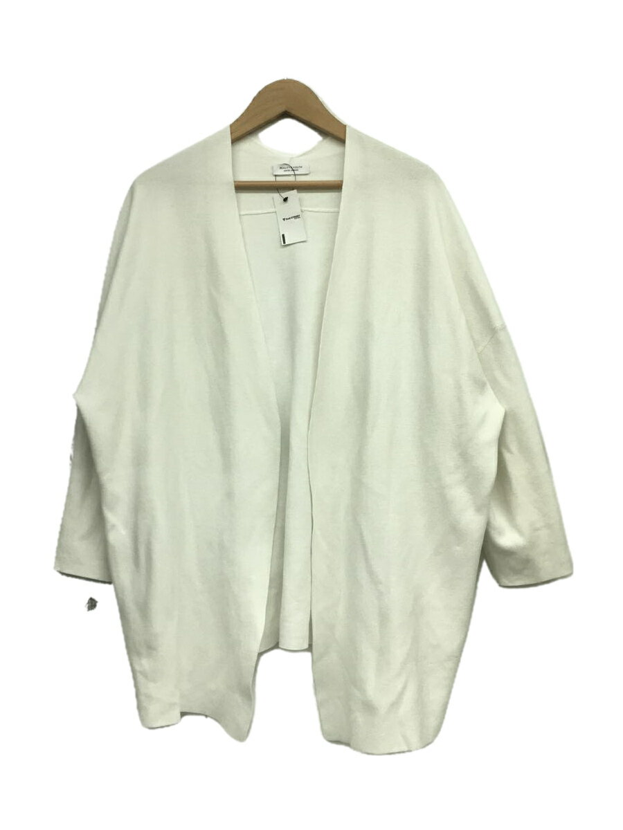 【中古】BEAUTY&YOUTH UNITED ARROWS◆カーディガン(薄手)/--/--/WHT/1628-119-0858【レディースウェア】
