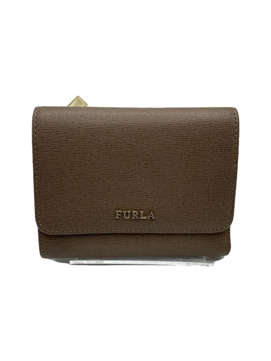 【中古】FURLA◆3つ折り財布/--/BRW/レ�