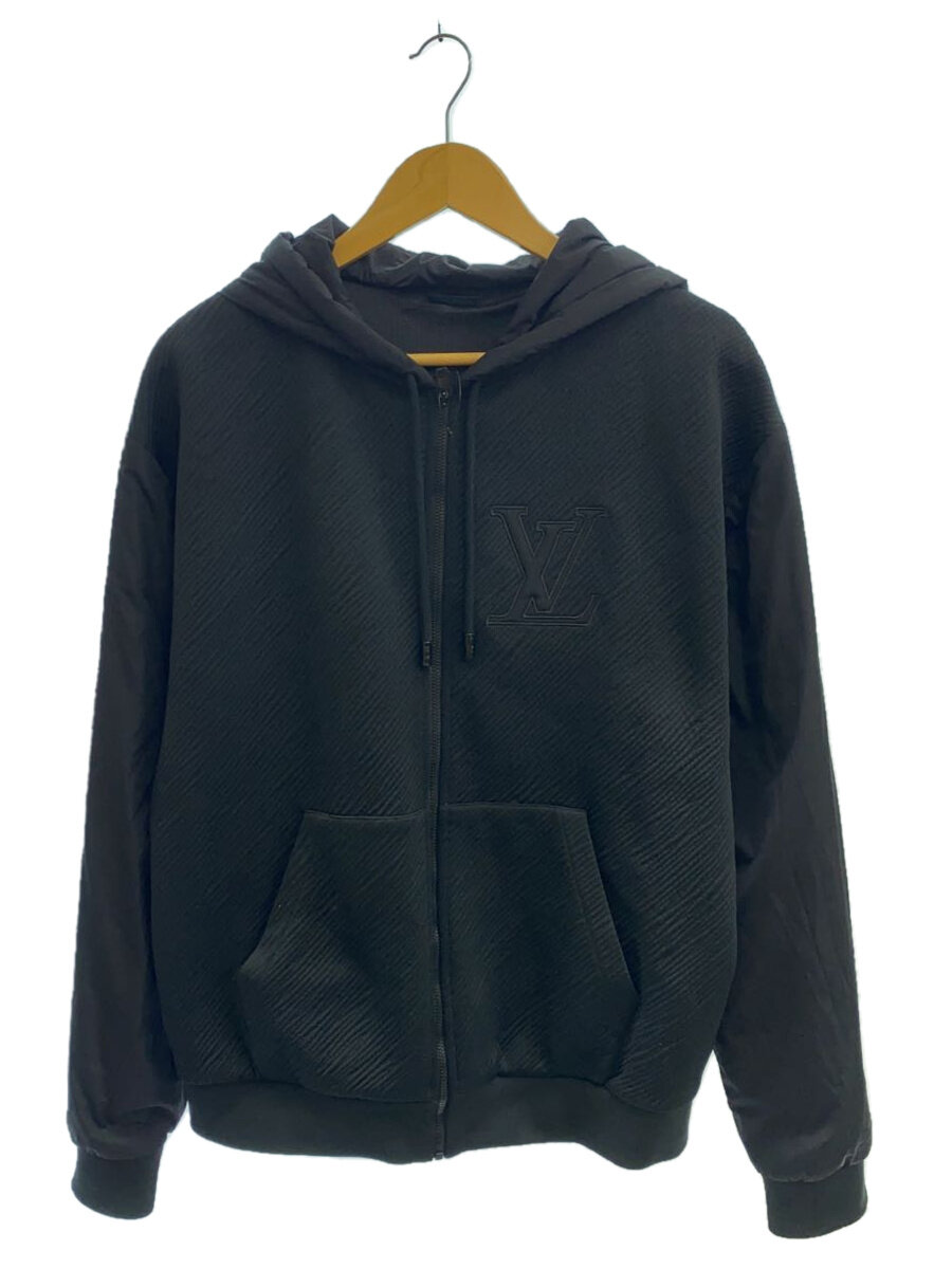 【中古】LOUIS VUITTON◆24SS/ハイブリッドジップテクニカルコットンフーディ/マウンテンパーカ/L/ナイロン/BLK/RM241M【メンズウェア】