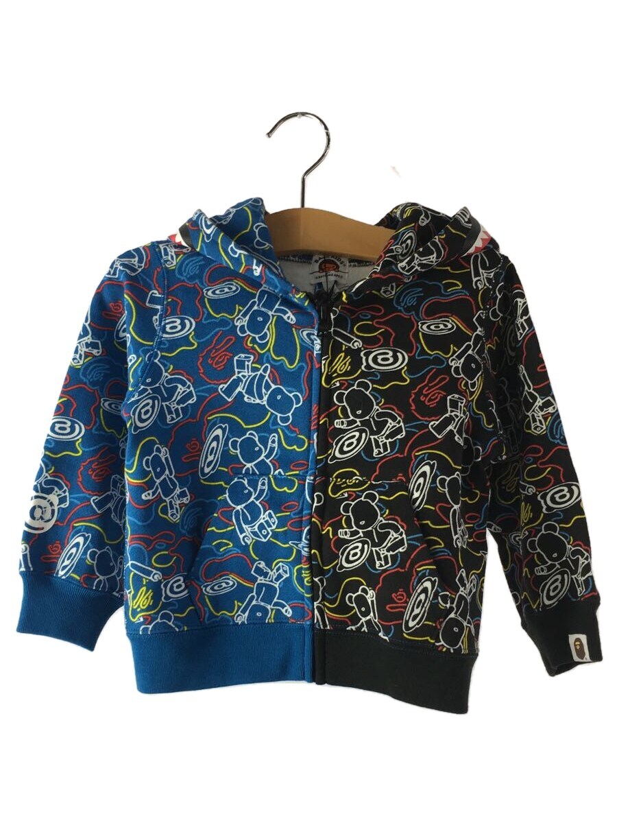 【中古】BAPE KIDS パーカー/90cm/コットン/マルチカラー/BE@RTEE/ベアブリック/タグ付【キッズ】