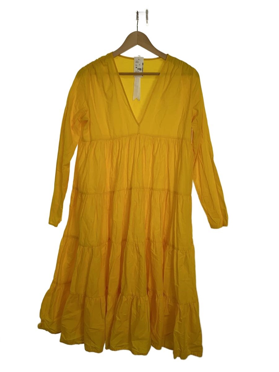 Merlette◆長袖ワンピース/XS/コットン/YLW/無地/1577-343-4814
