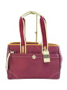 【中古】COACH◆ハンドバッグ/ナイロン/ボルドー/g0982【バッグ】