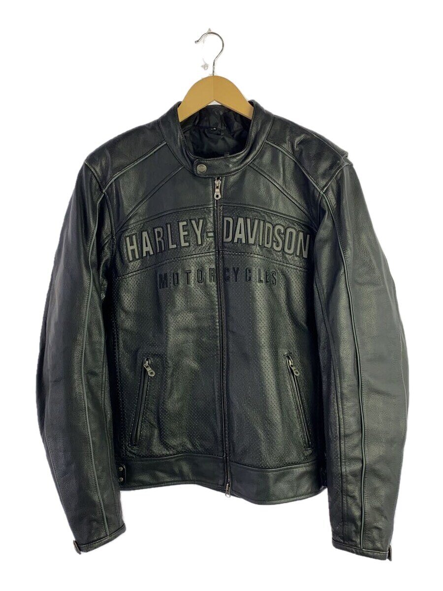 【中古】HARLEY DAVIDSON◆シングルライダースジャケット/L/レザー/BLK/98141-10VM【メンズウェア】