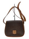 【中古】CELINE◆ショルダーバッグ/レザー/BRW/総柄/マカダム【バッグ】