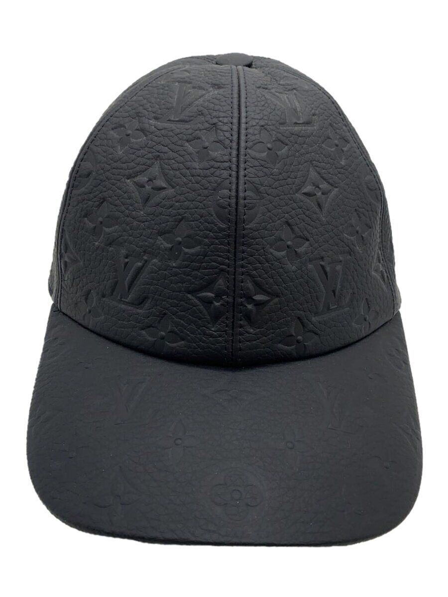 【中古】LOUIS VUITTON◆キャップ/--/レザー/BLK/総柄/メンズ/MP2605【服飾雑貨他】