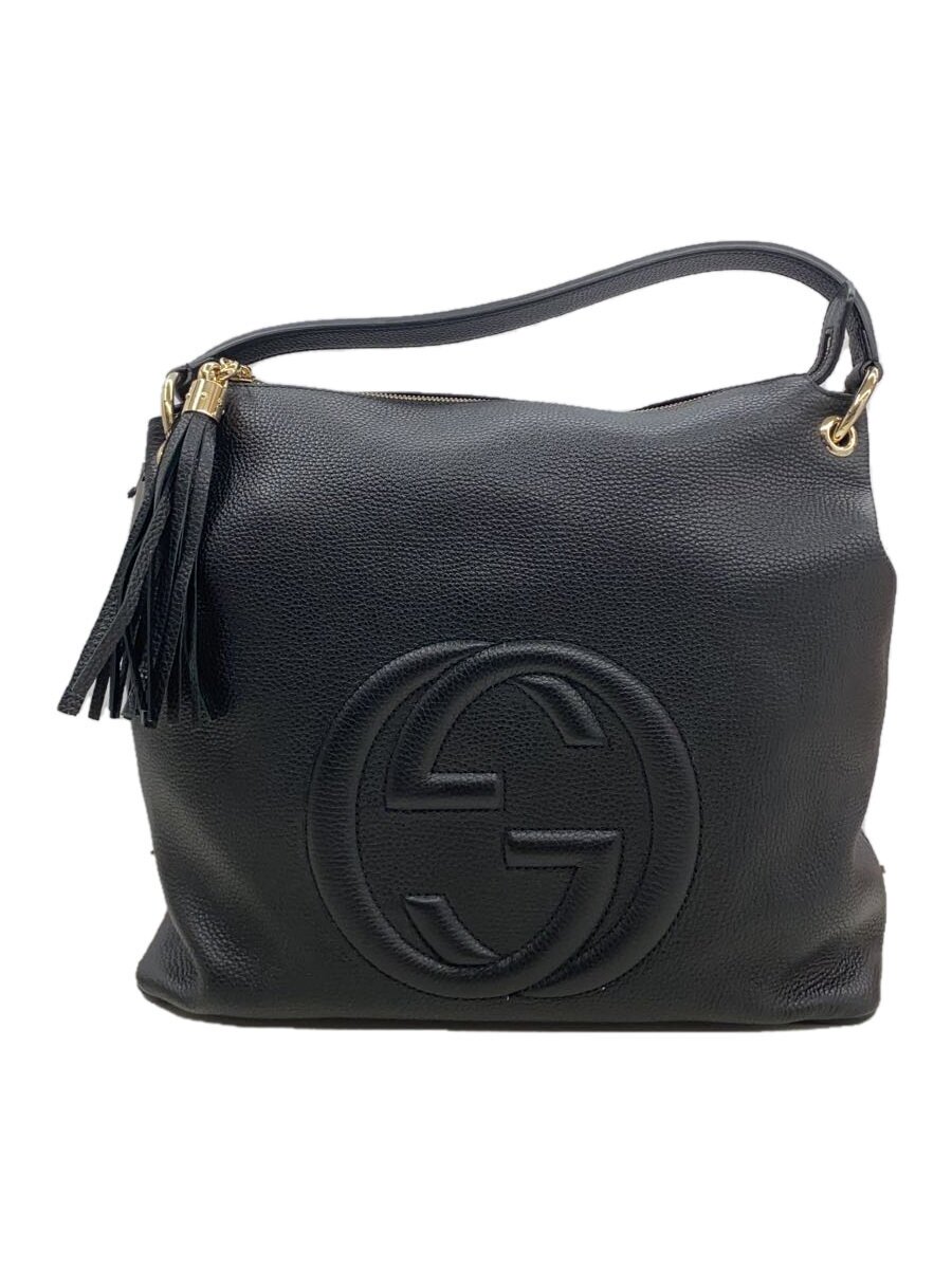 Rakuten - 【中古】GUCCI◆ショルダーバッグ_ソーホー_インターロッキングG/レザー/BLK【バッグ】