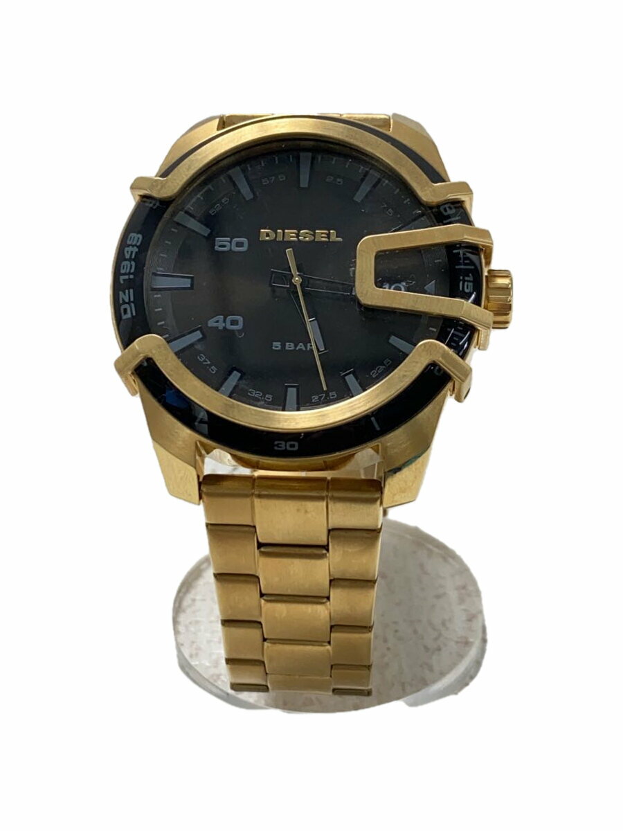 【中古】DIESEL◆腕時計/アナログ/ステンレス/BLK/GLD/DZ-1949【服飾雑貨他】