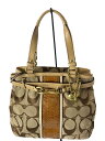 【中古】COACH◆トートバッグ/キャンバス/BRW/総柄/F0871【バッグ】
