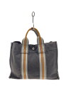 【中古】HERMES◆ハンドバッグ/キャンバス/GRY/無地【バッグ】