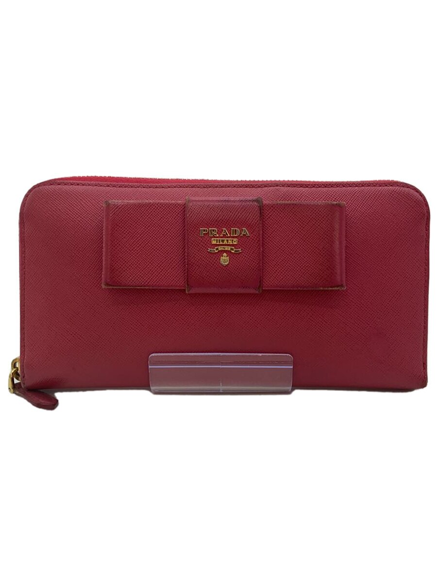 【中古】PRADA◆長サイフ/牛革/PNK/レディース【服飾雑貨他】