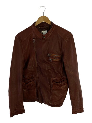 【中古】HUGO BOSS◆レザージャケット・ブルゾン/--/羊革/BRW/無地/22-0602【メンズウェア】 【中古】HUGO BOSS◆レザージャケット・ブルゾン/--/羊革/BRW/無地/22-0602【メンズウェア】